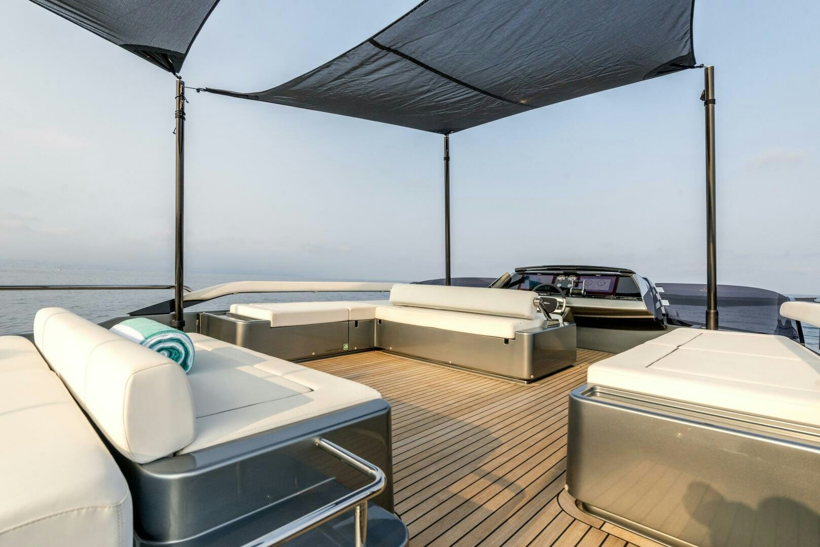 a room with a table and a couple of suitcases aboard GECUA Yacht for Sale