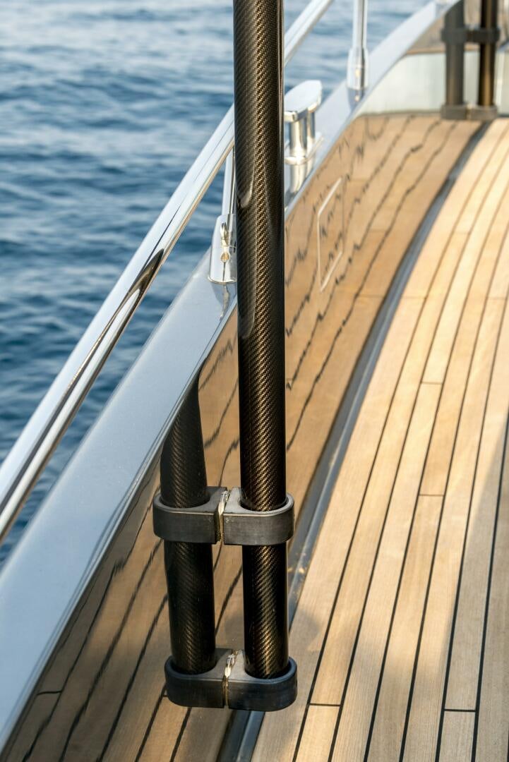 a metal pole on a boat aboard GECUA Yacht for Sale