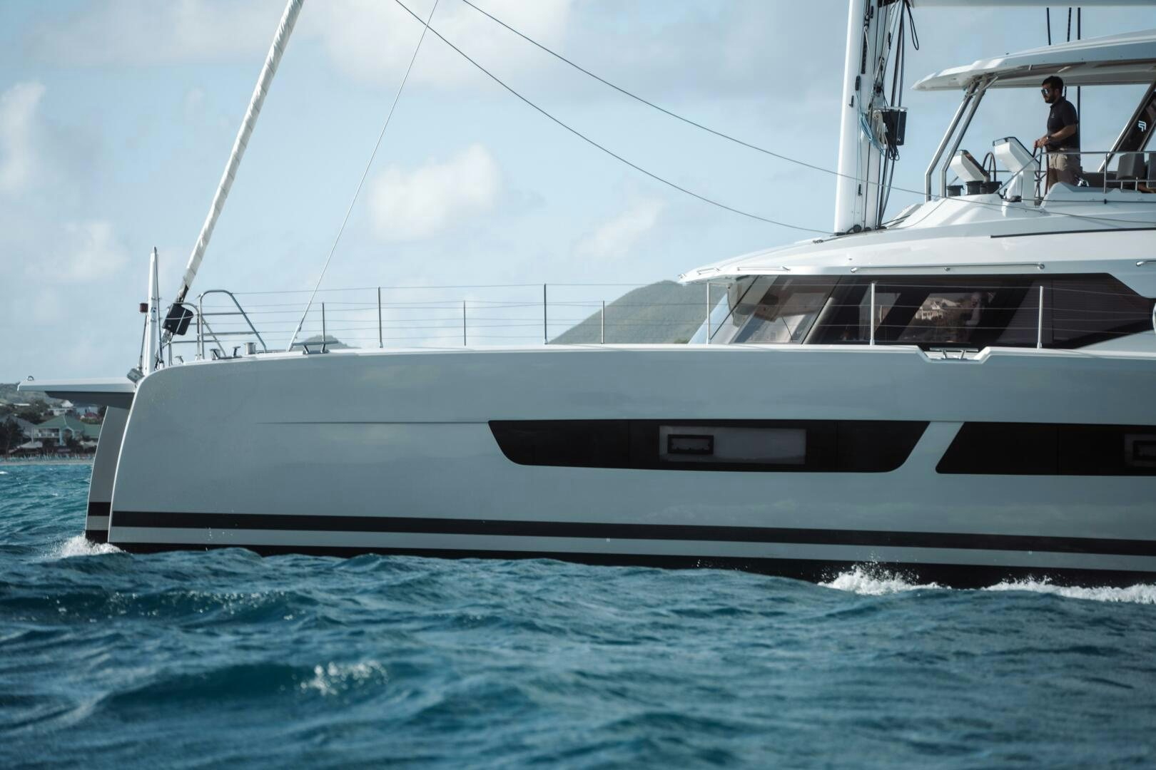 a boat in the water aboard OCEANUS Yacht for Sale