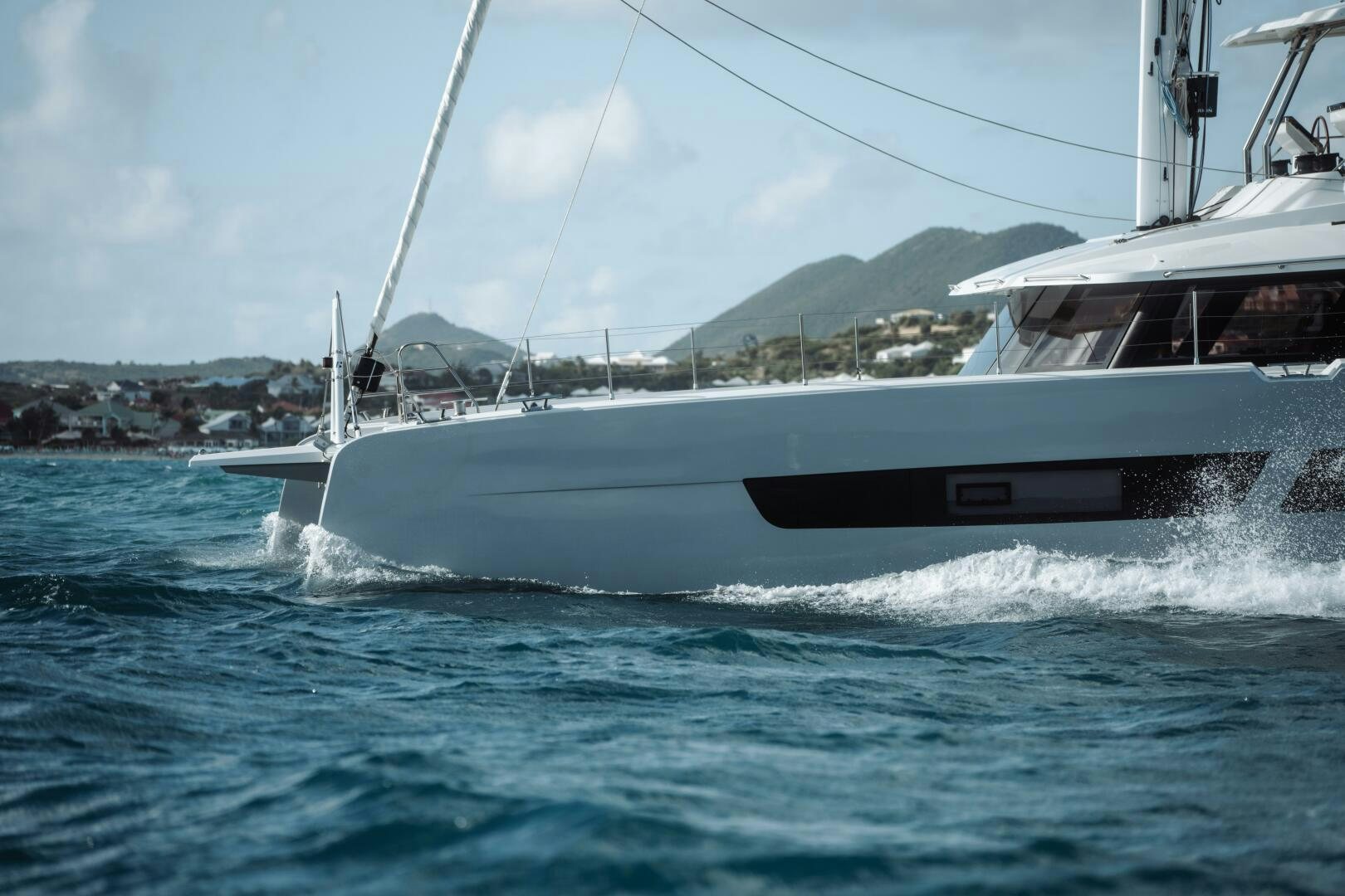 a boat on the water aboard OCEANUS Yacht for Sale
