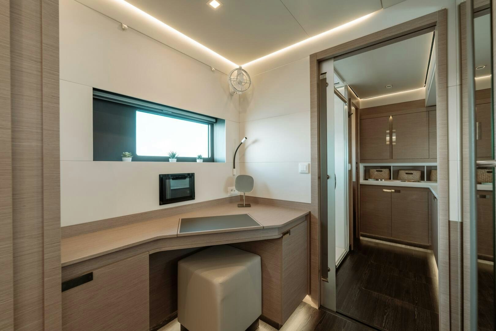 a bathroom with a sink and a toilet aboard OCEANUS Yacht for Sale