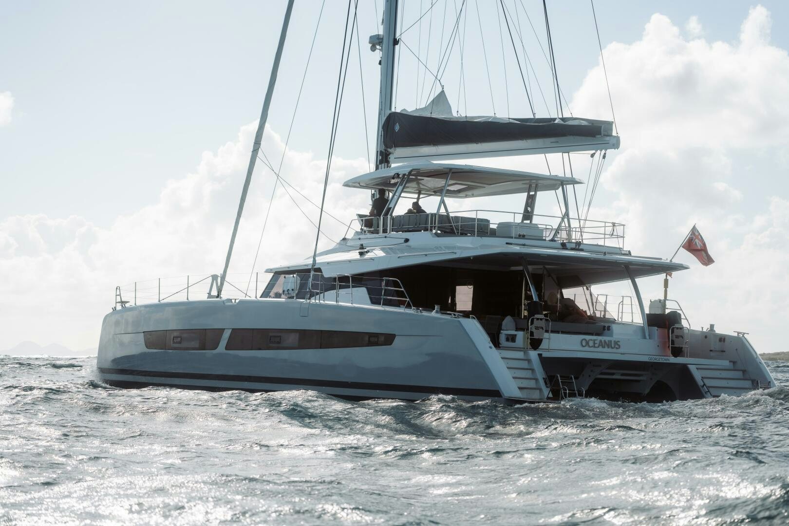a boat on the water aboard OCEANUS Yacht for Sale