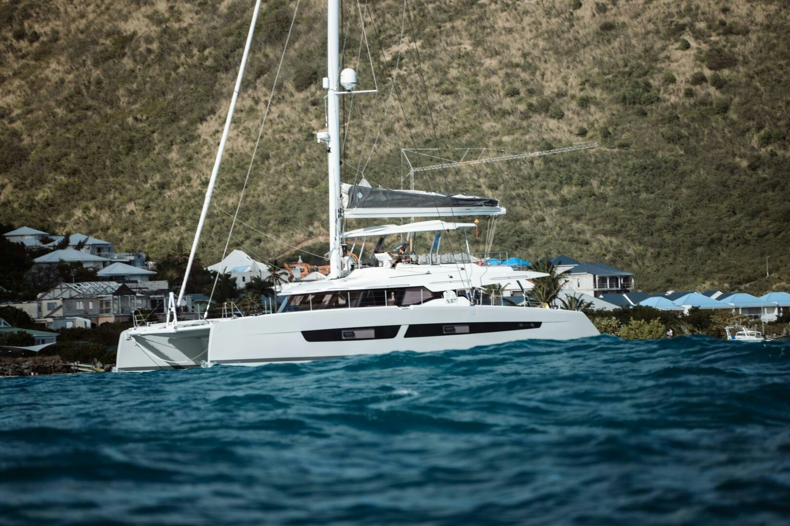 a boat sailing on the water aboard OCEANUS Yacht for Sale