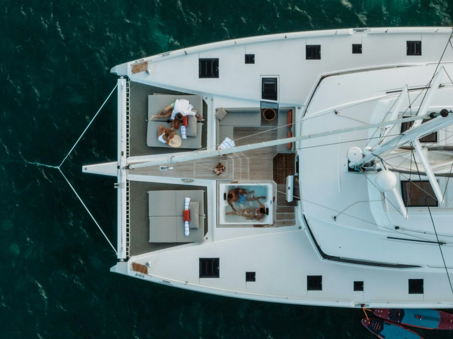 a large white boat with a person inside aboard OCEANUS Yacht for Sale