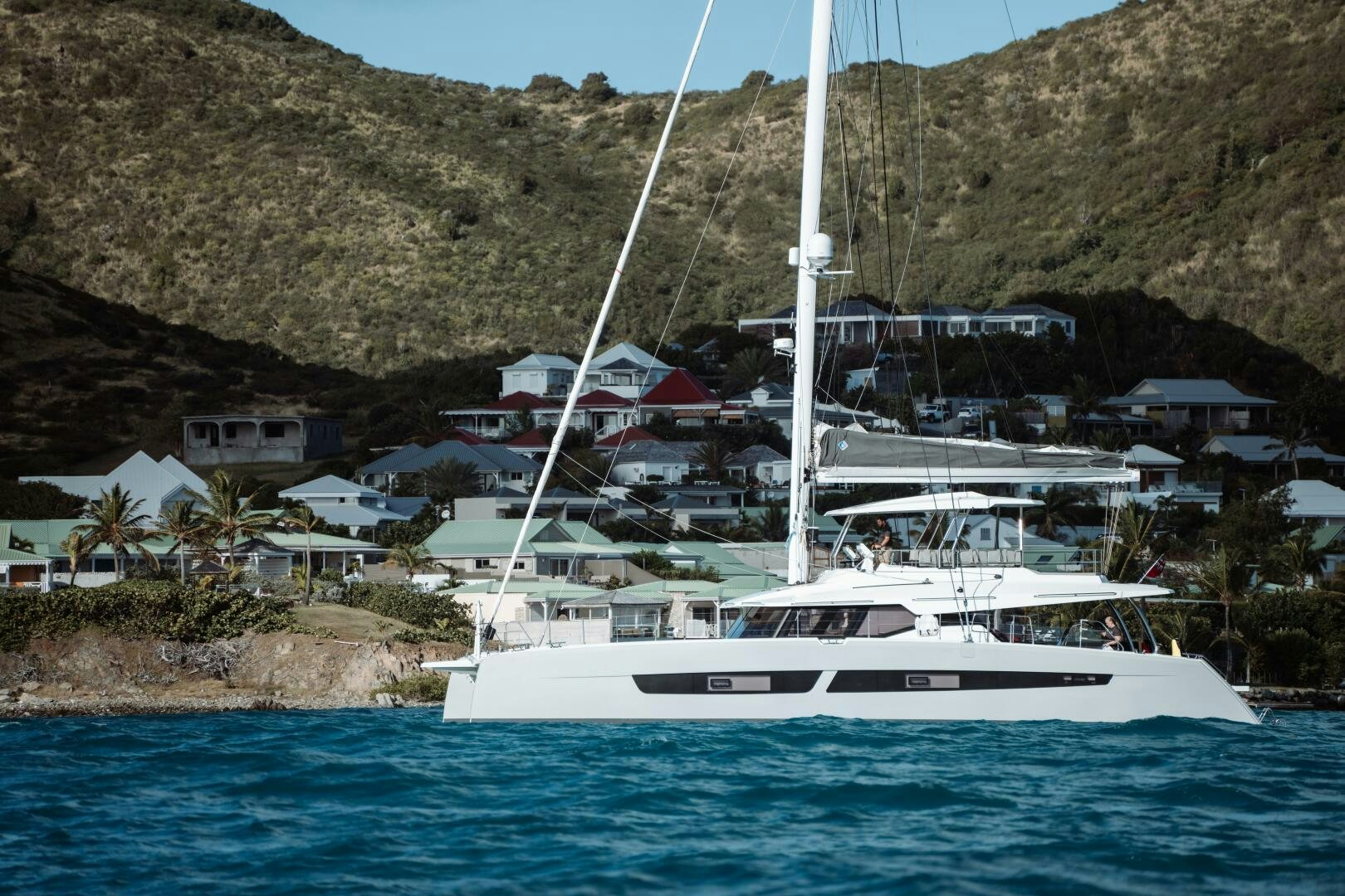 a boat on the water aboard OCEANUS Yacht for Sale