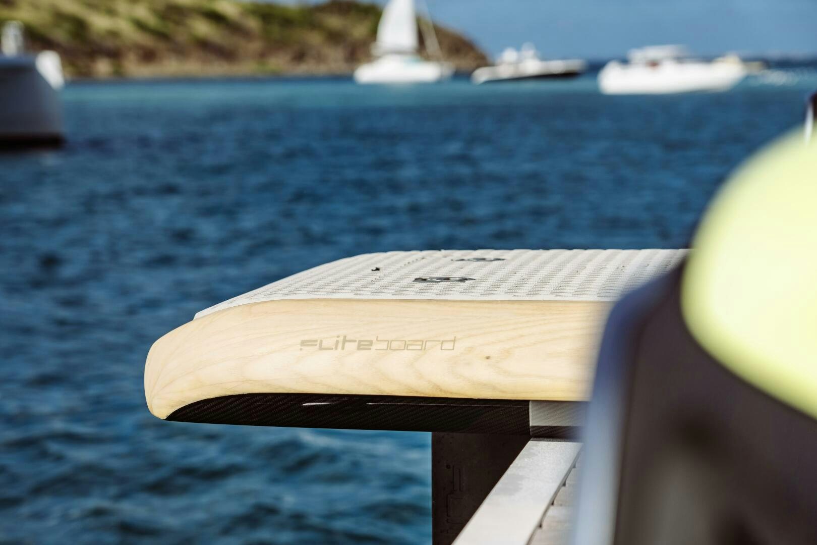 a surfboard on a boat aboard OCEANUS Yacht for Sale