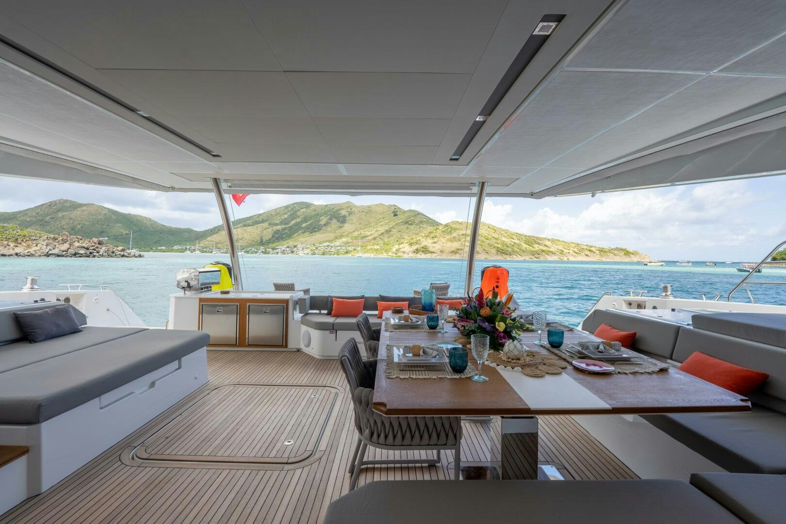 a boat on the water aboard OCEANUS Yacht for Sale