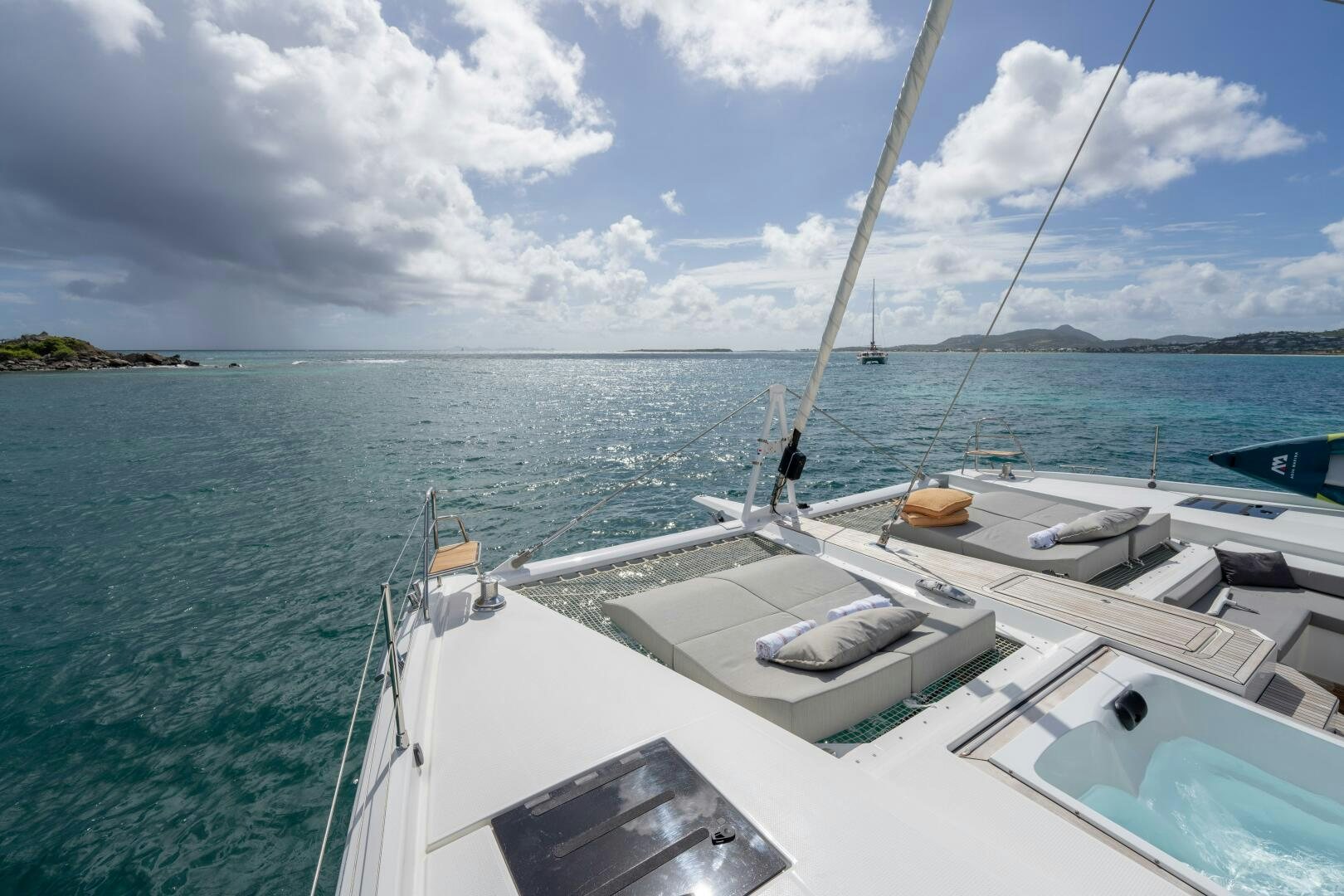 a person on a boat aboard OCEANUS Yacht for Sale