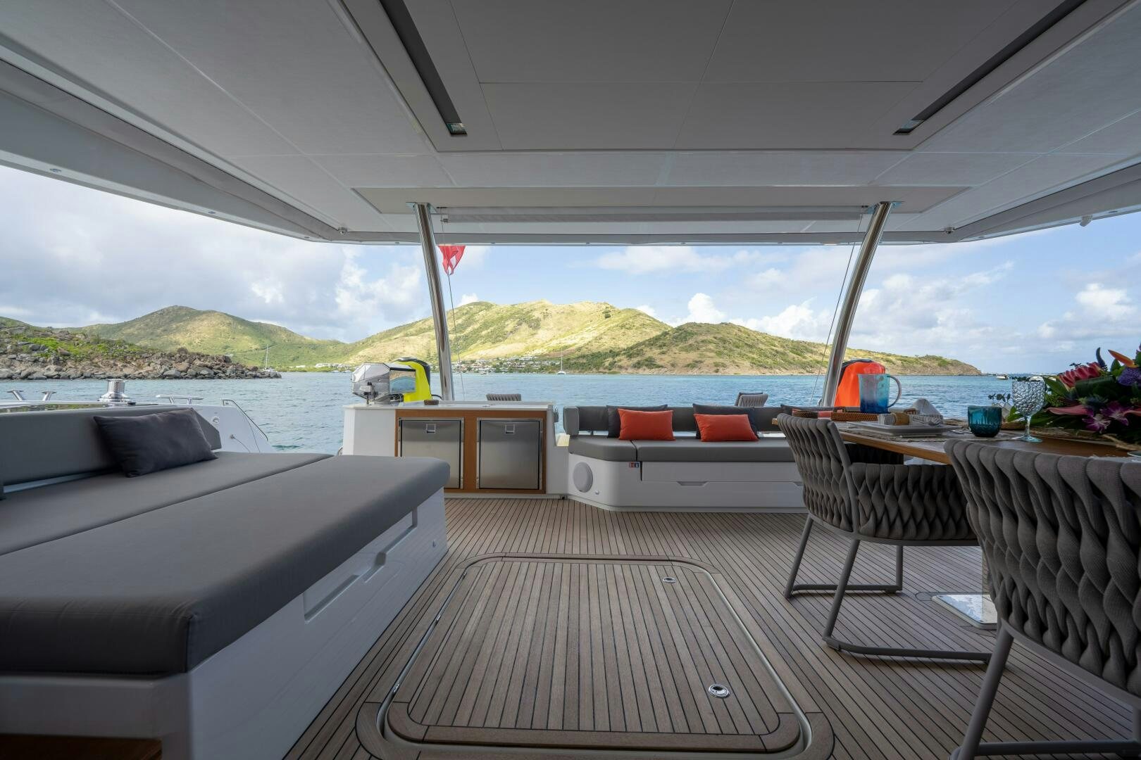 a boat on the water aboard OCEANUS Yacht for Sale