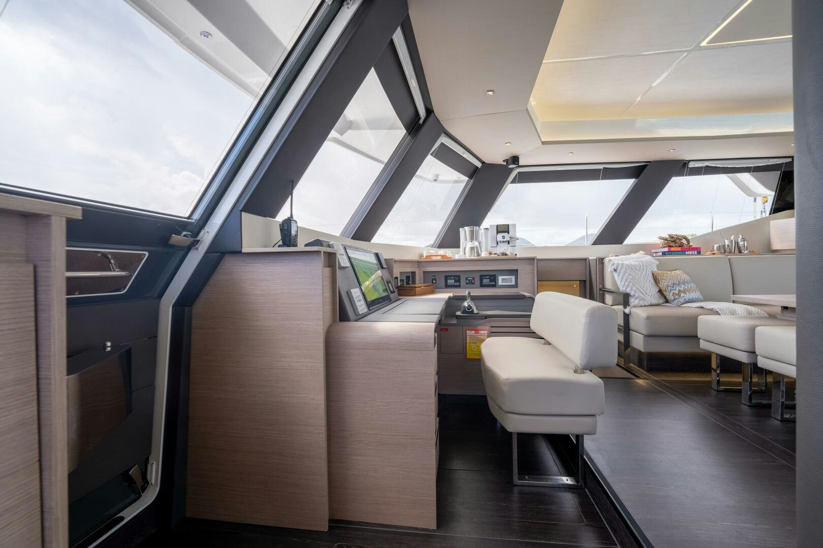 inside of a vehicle aboard OCEANUS Yacht for Sale