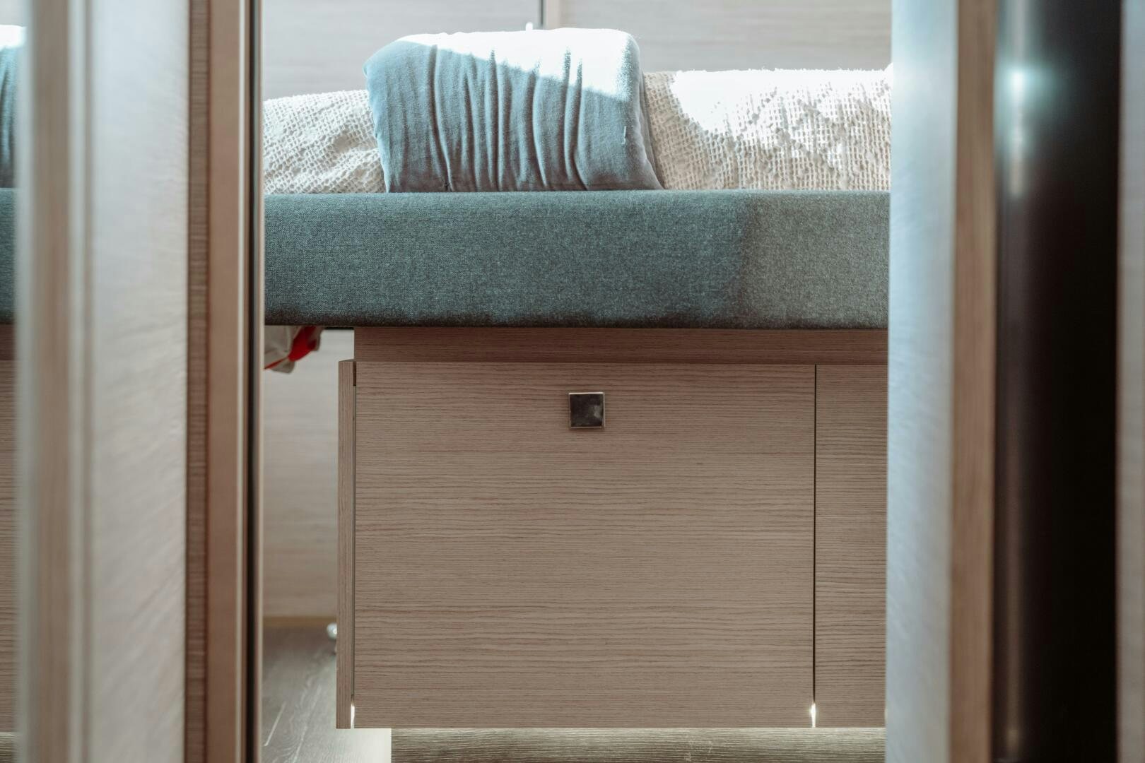 a door with a towel on it aboard OCEANUS Yacht for Sale