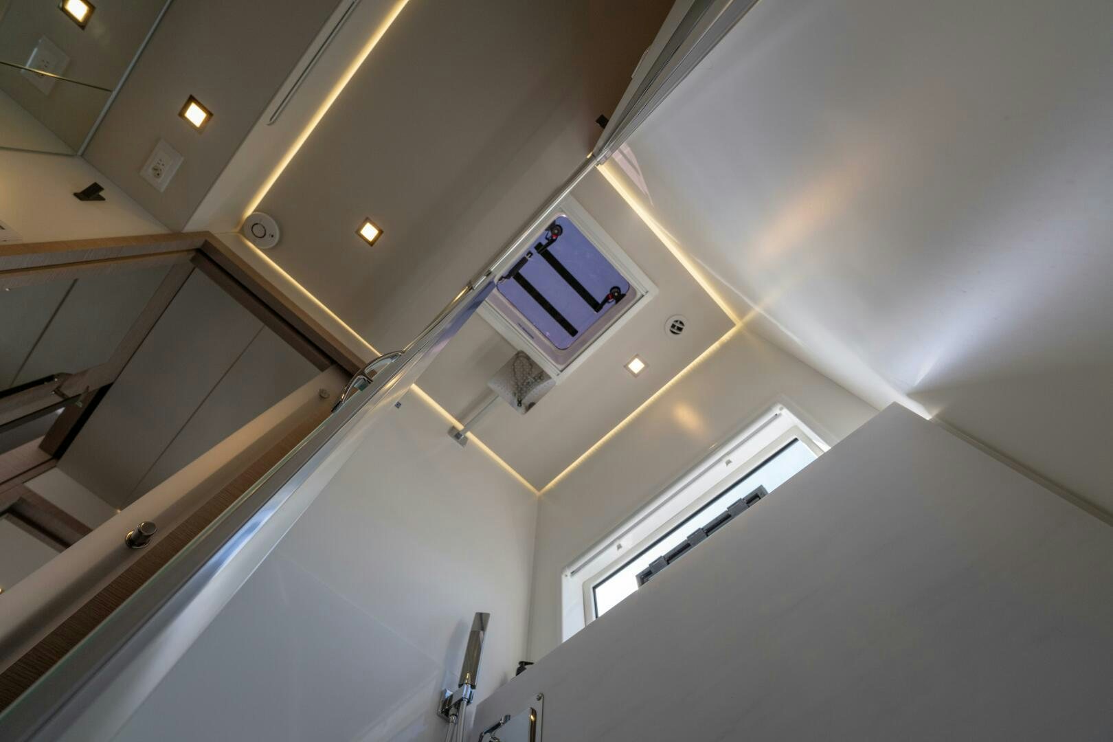 a view of the sky from the inside of a building aboard OCEANUS Yacht for Sale