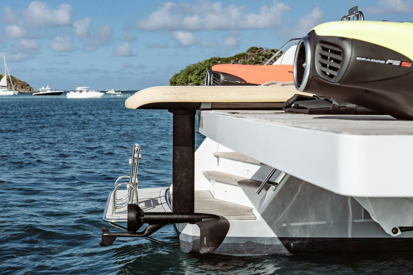 a boat on the water aboard OCEANUS Yacht for Sale