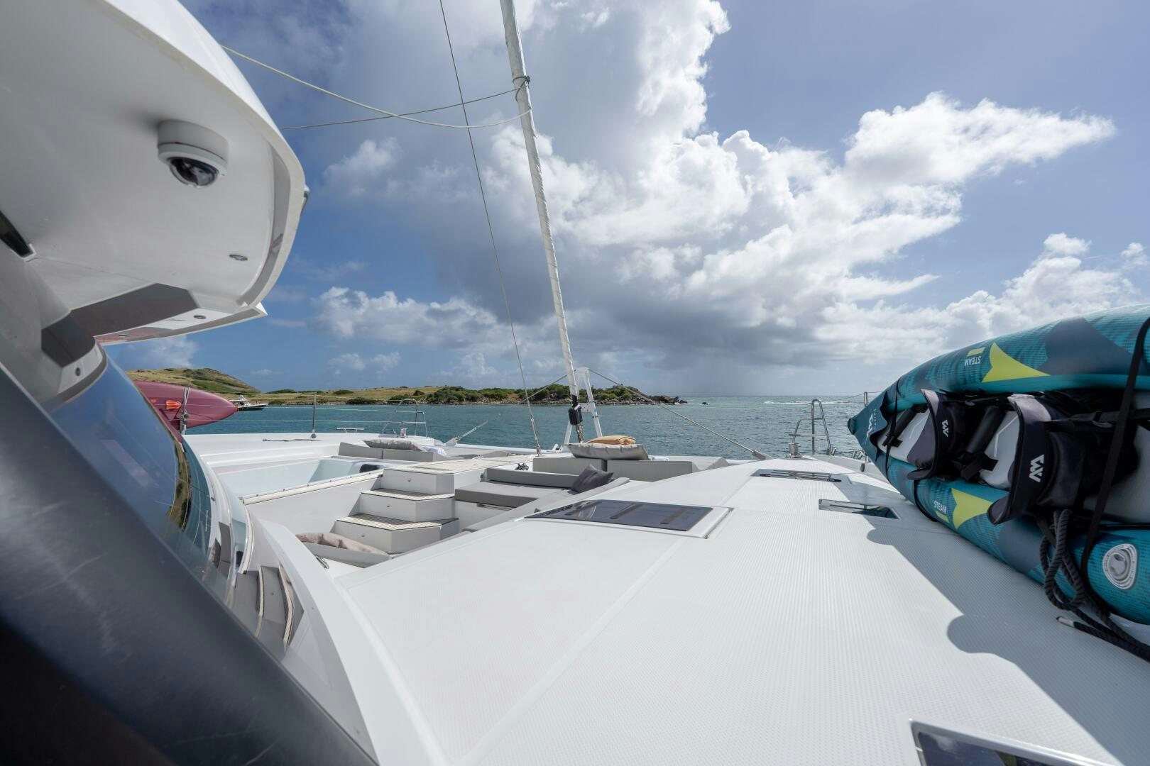 a boat on the water aboard OCEANUS Yacht for Sale