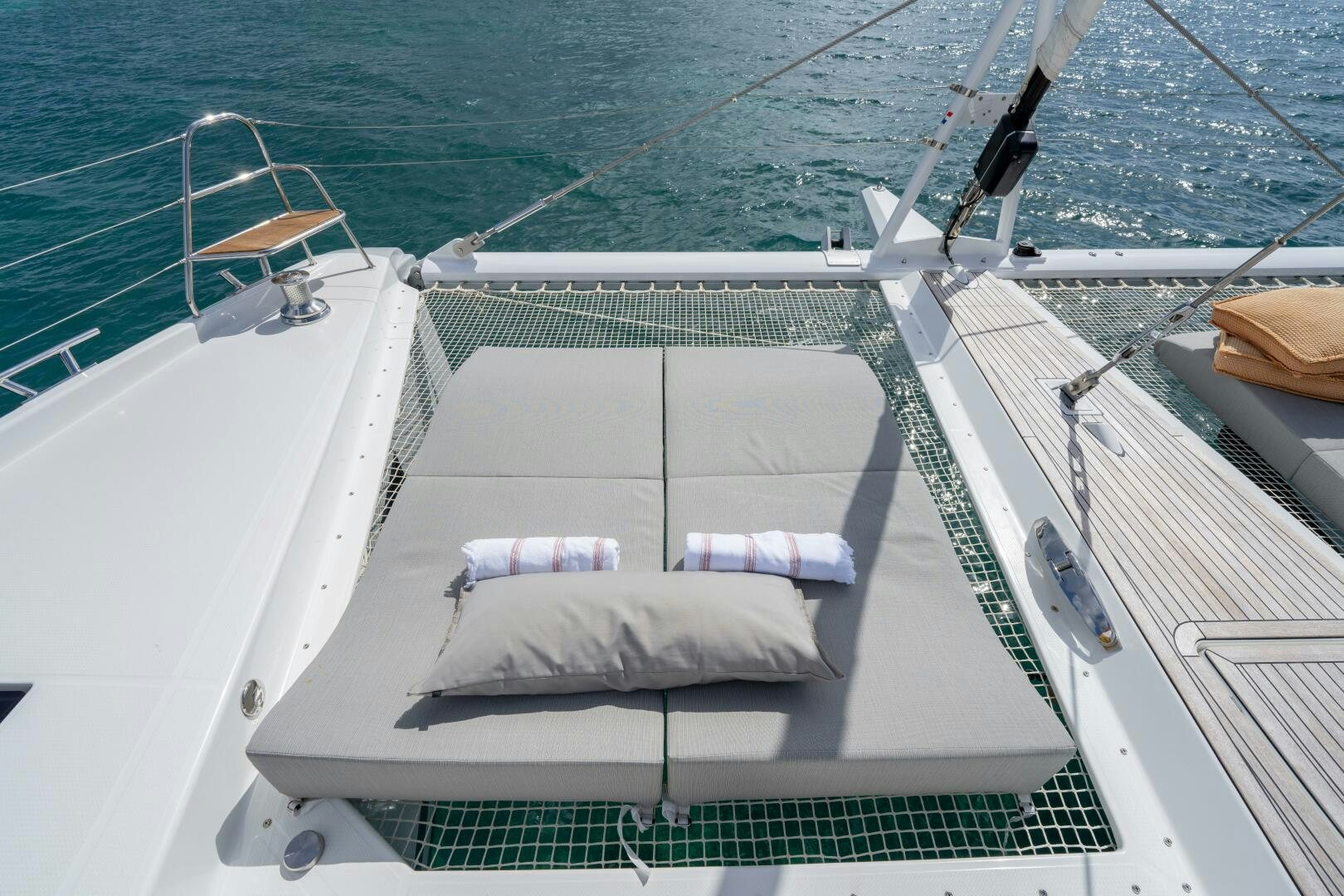 a deck of a boat aboard OCEANUS Yacht for Sale