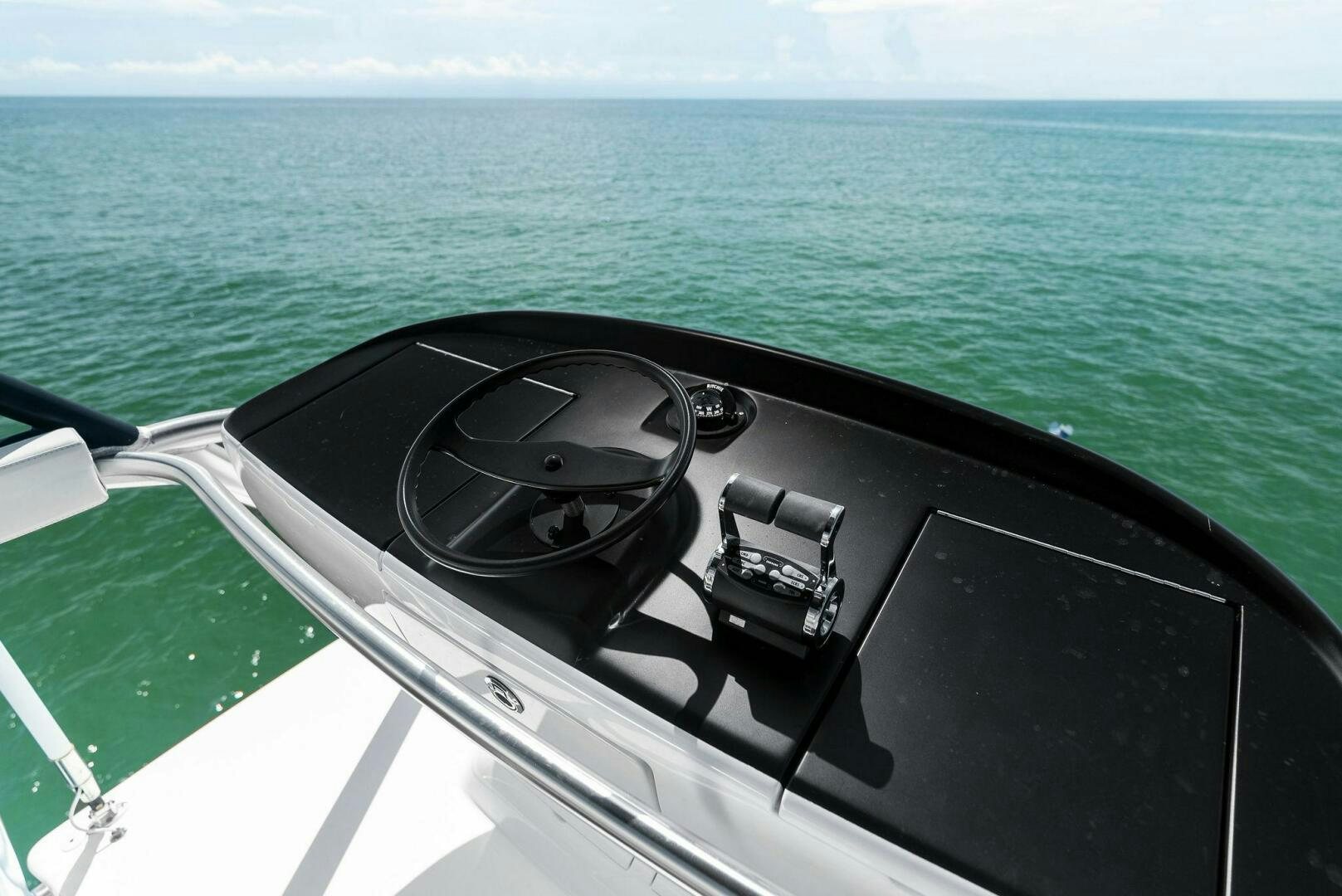 a steering wheel on a boat aboard SEA HAWK Yacht for Sale