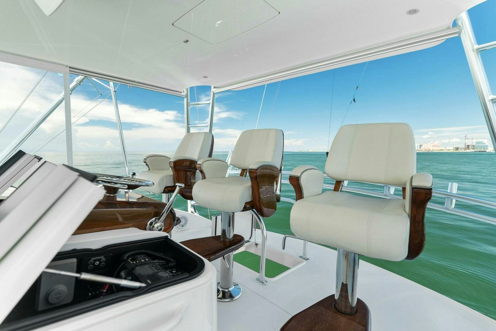 a boat with chairs and a piano aboard SEA HAWK Yacht for Sale