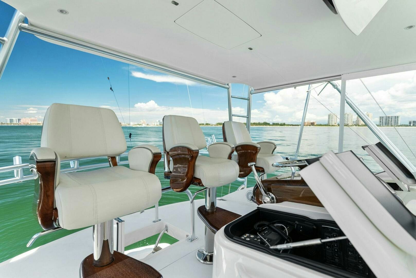 a boat with chairs and a piano aboard SEA HAWK Yacht for Sale