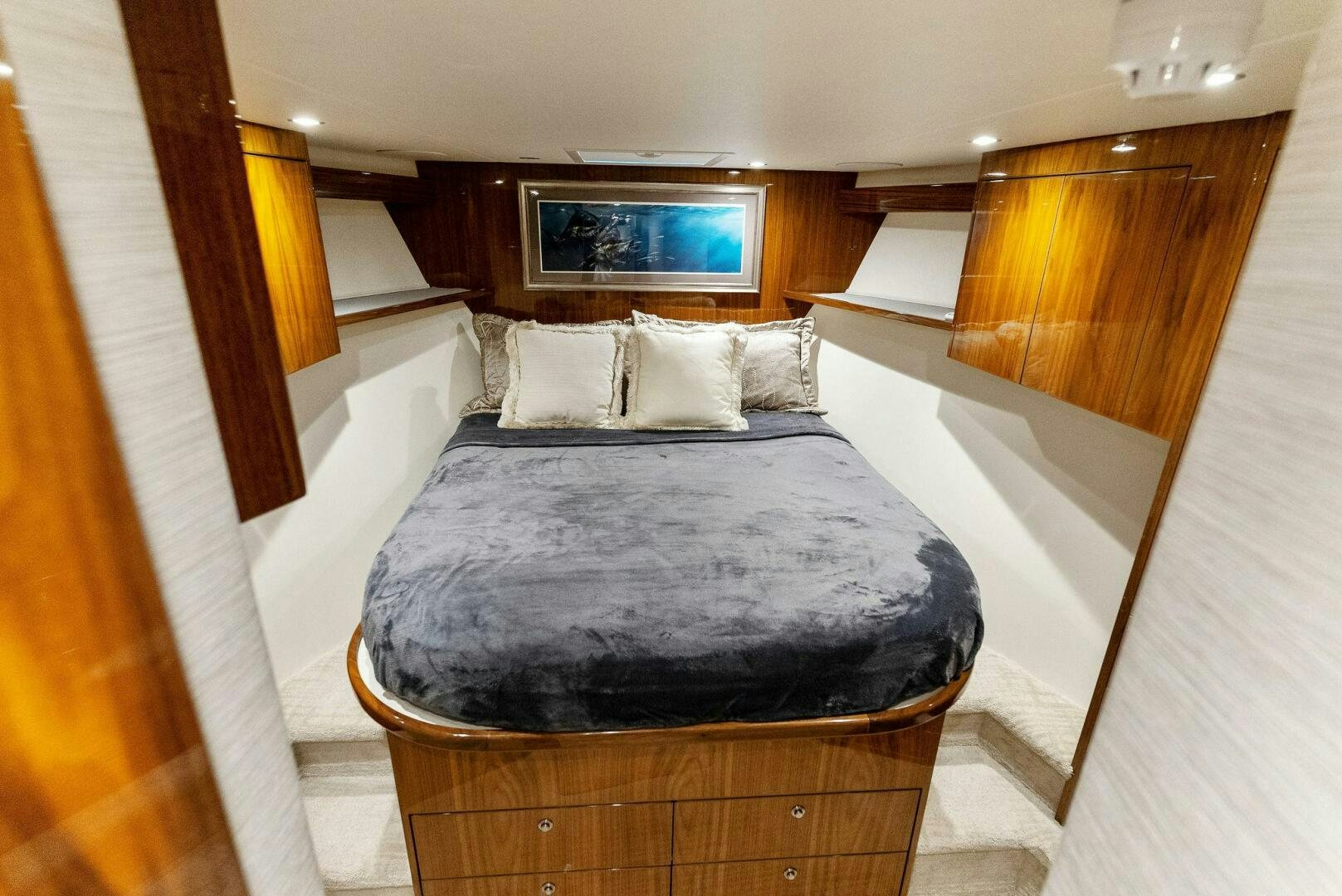 a bed in a hotel room aboard SEA HAWK Yacht for Sale