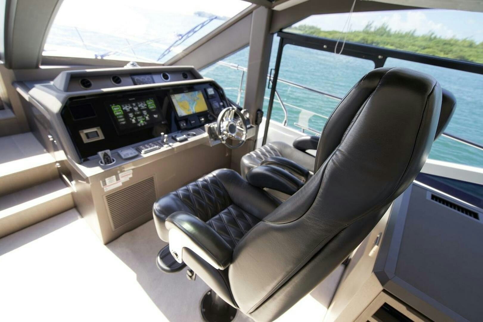 the inside of a car aboard OUR NEXT CHAPTER Yacht for Sale