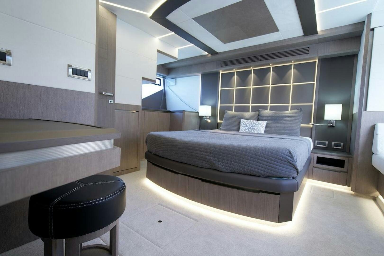 a room with a bed and a table aboard OUR NEXT CHAPTER Yacht for Sale