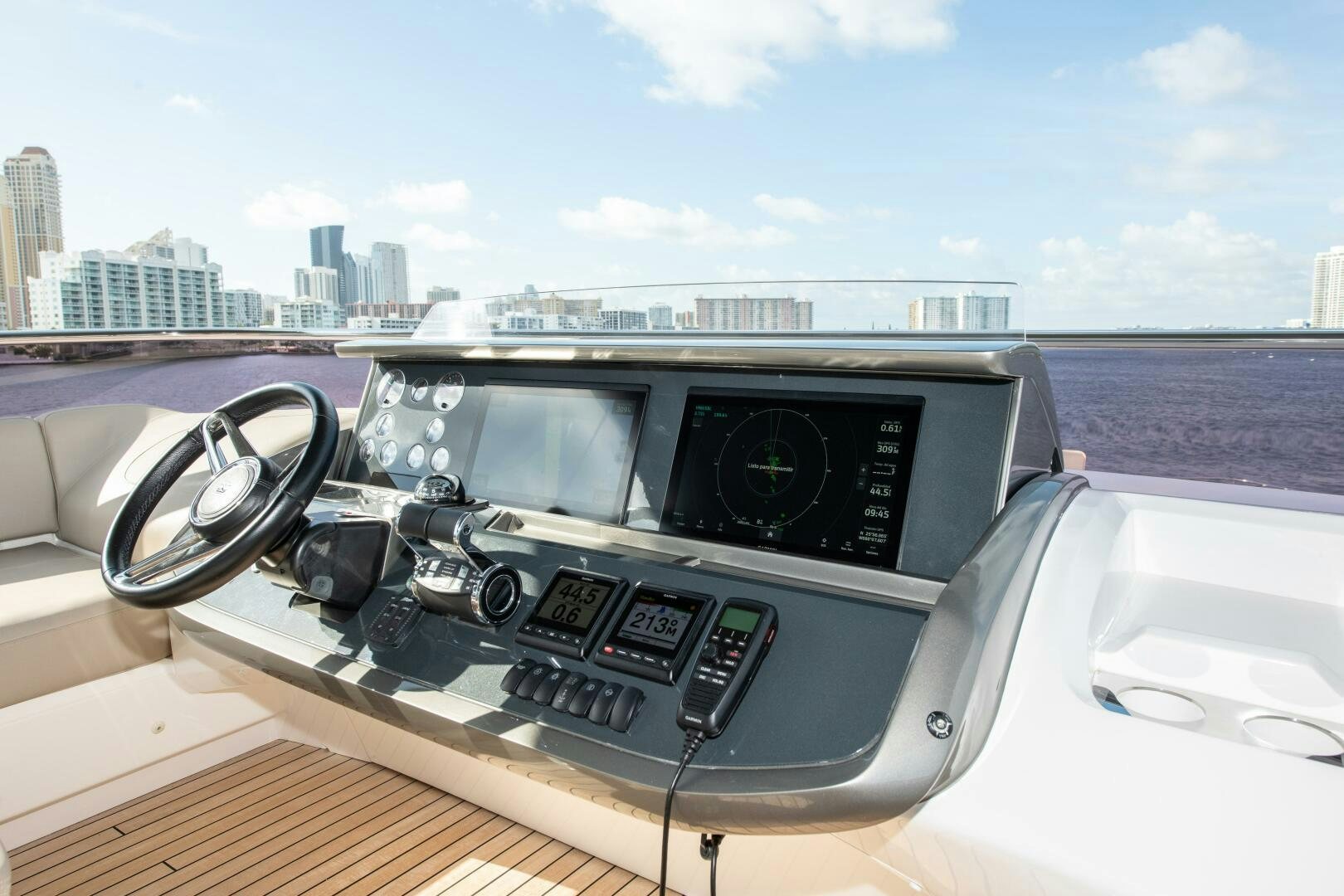 a car on a boat aboard OUR ALEPH Yacht for Sale