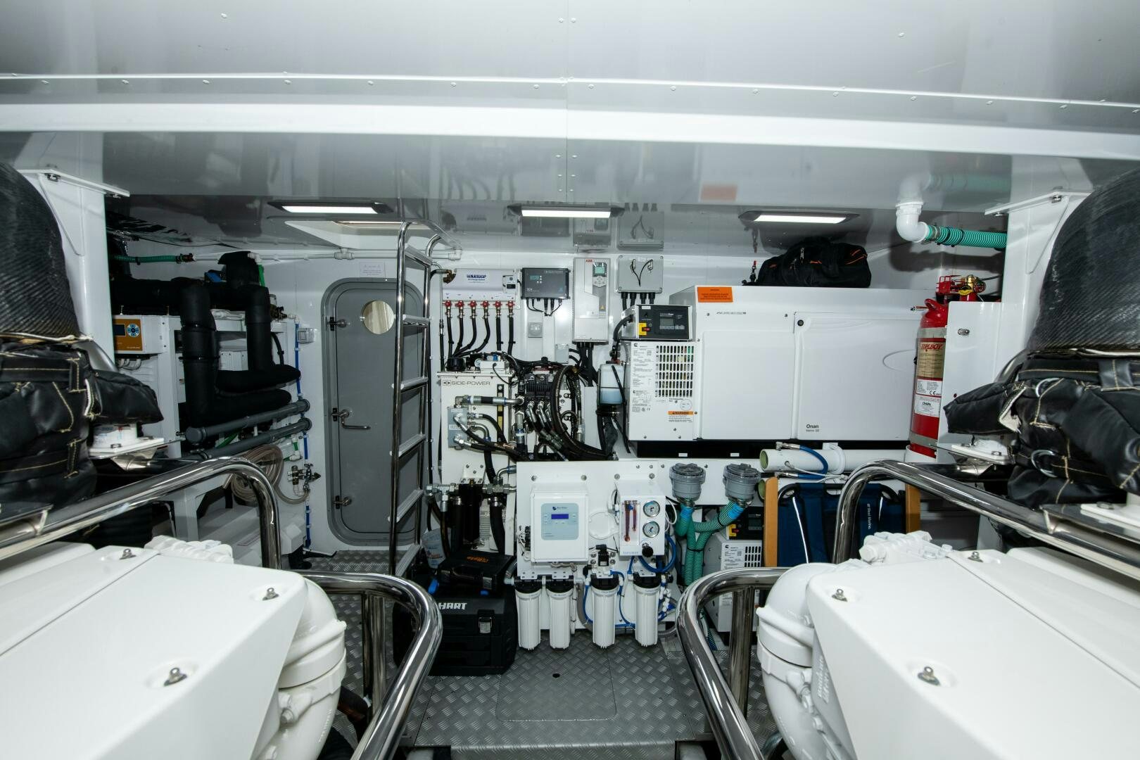 a room with machinery aboard OUR ALEPH Yacht for Sale