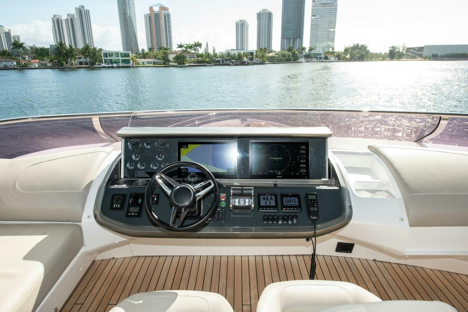 a dashboard of a car aboard OUR ALEPH Yacht for Sale