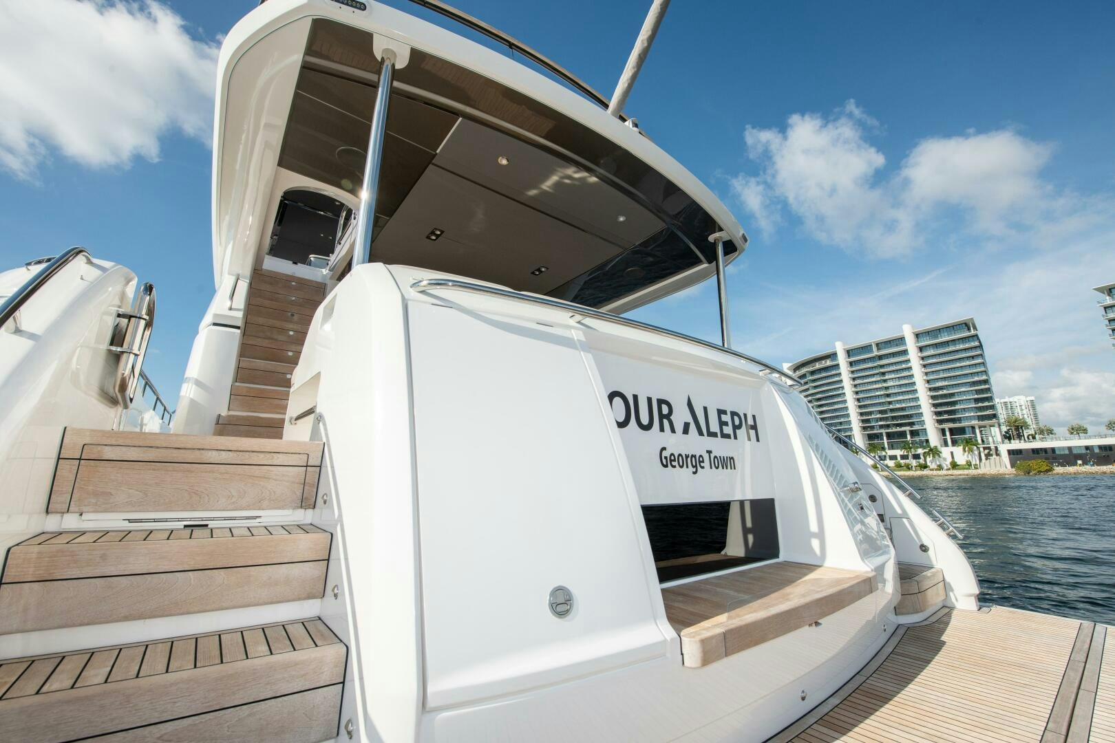 a boat on the water aboard OUR ALEPH Yacht for Sale