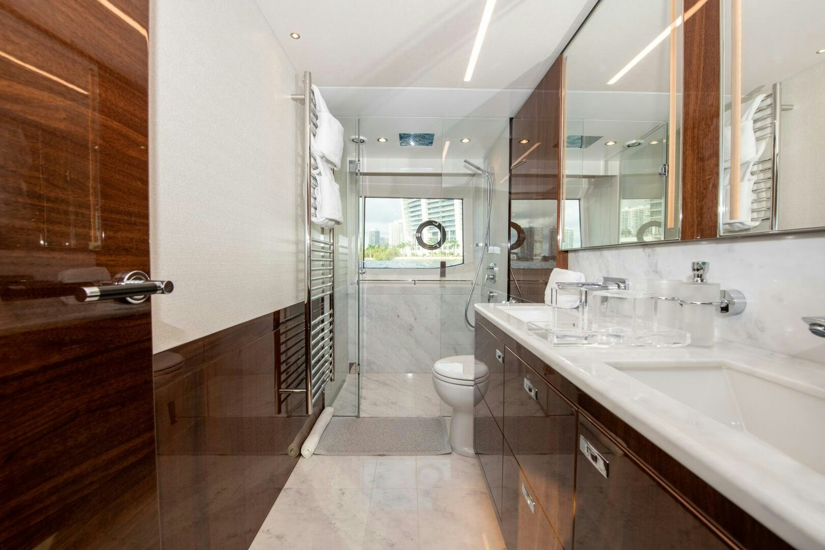 a bathroom with a sink and a toilet aboard OUR ALEPH Yacht for Sale