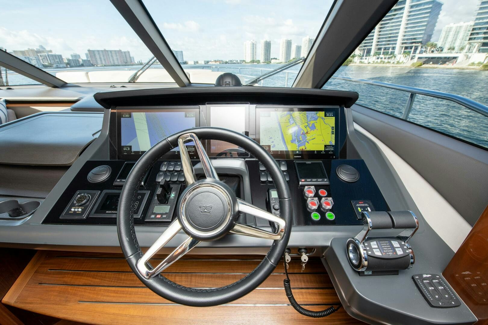 inside of a car aboard OUR ALEPH Yacht for Sale