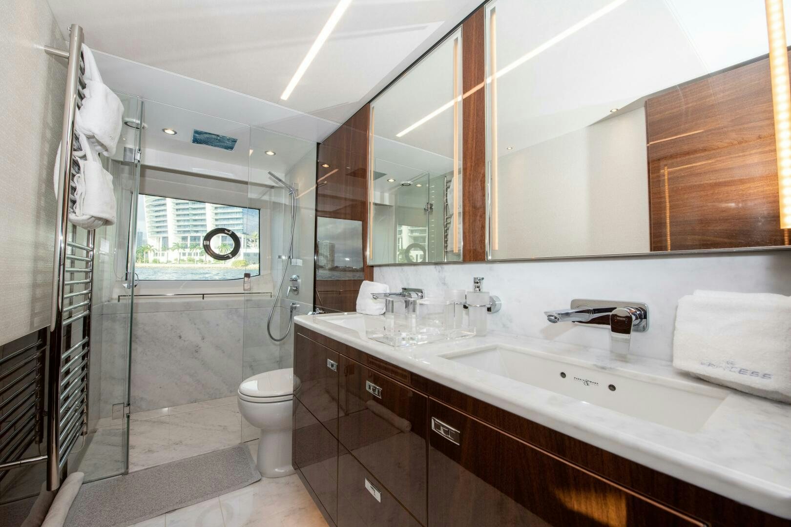 a bathroom with a sink and a toilet aboard OUR ALEPH Yacht for Sale