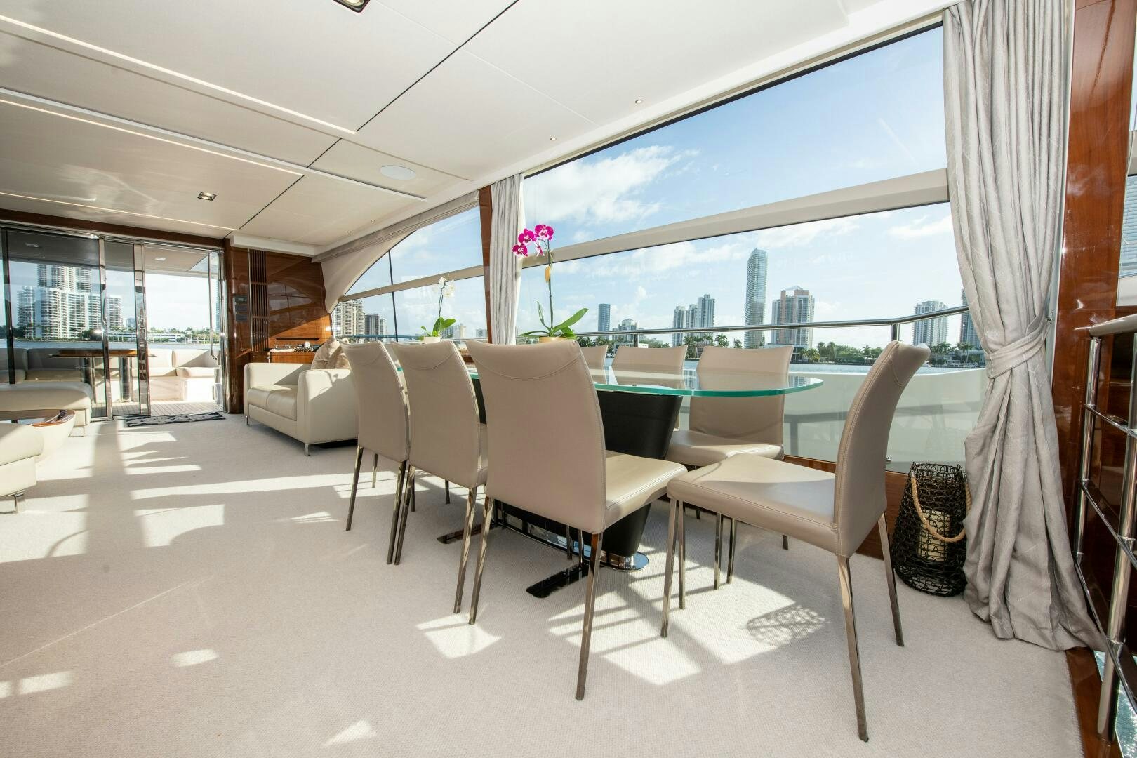 a room with chairs and a table aboard OUR ALEPH Yacht for Sale