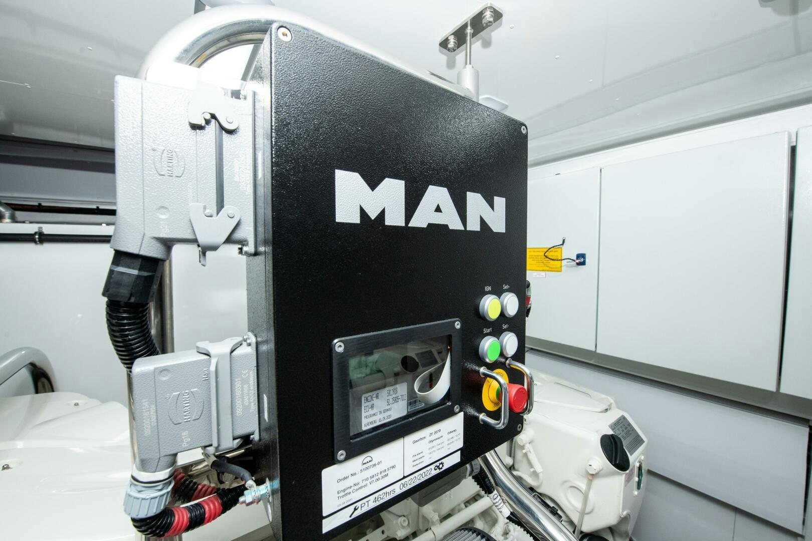 a machine with a sign aboard OUR ALEPH Yacht for Sale