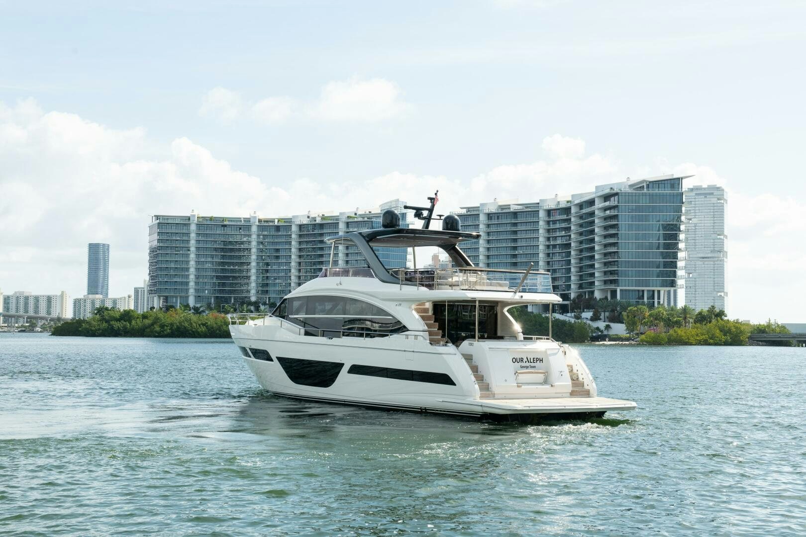 a boat on the water aboard OUR ALEPH Yacht for Sale