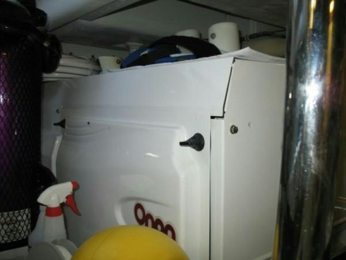 a white object with a red label aboard LIVNWEL Yacht for Sale
