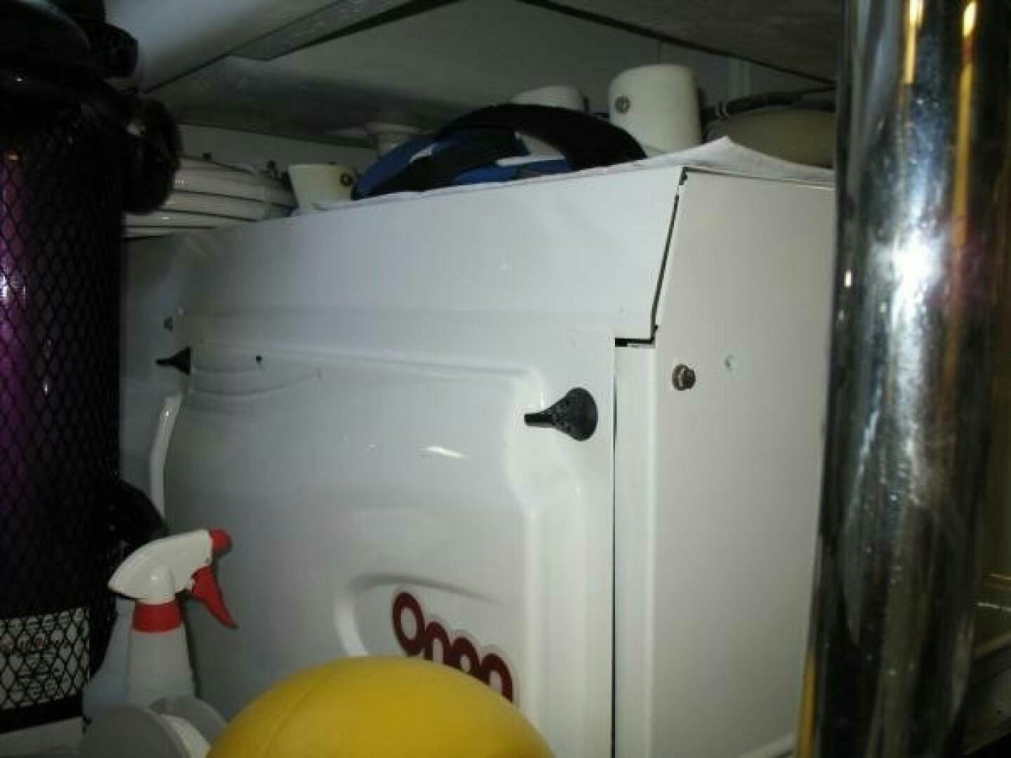 a white object with a red label aboard LIVNWEL Yacht for Sale