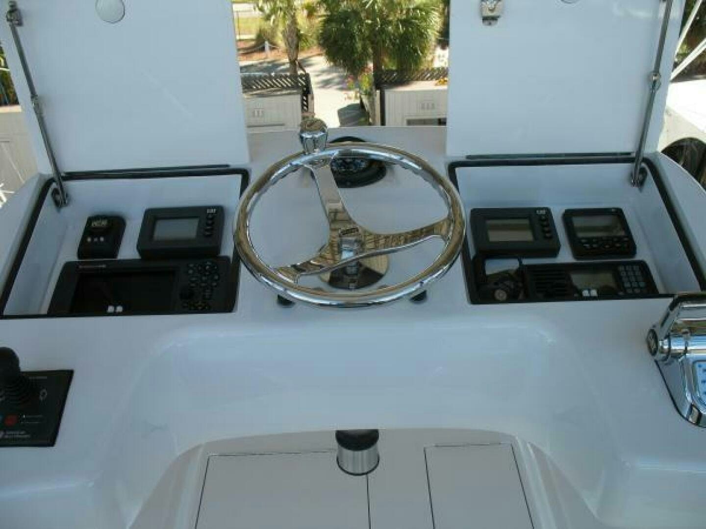 the inside of a car aboard LIVNWEL Yacht for Sale