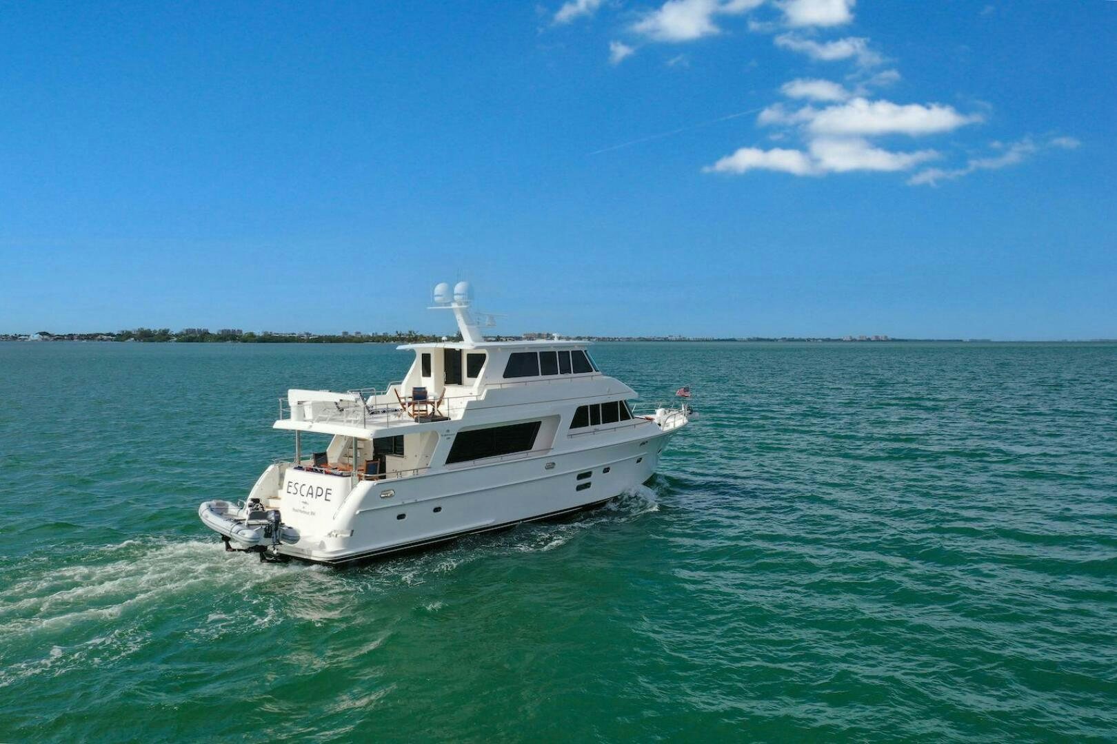 a boat in the water aboard ESCAPE Yacht for Sale