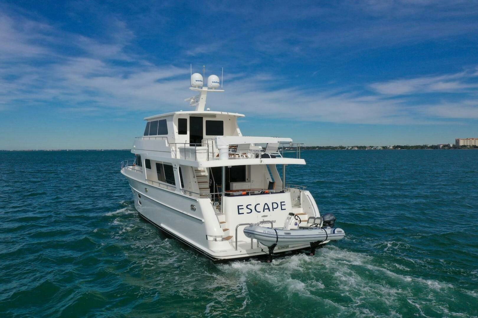 a boat in the water aboard ESCAPE Yacht for Sale