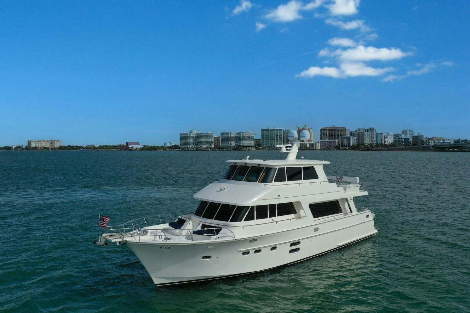 a boat in the water aboard ESCAPE Yacht for Sale