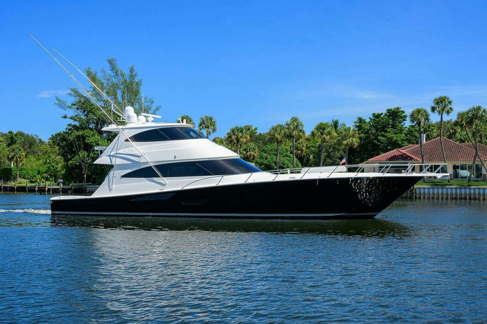 a boat on the water aboard 80' VIKING Yacht for Sale