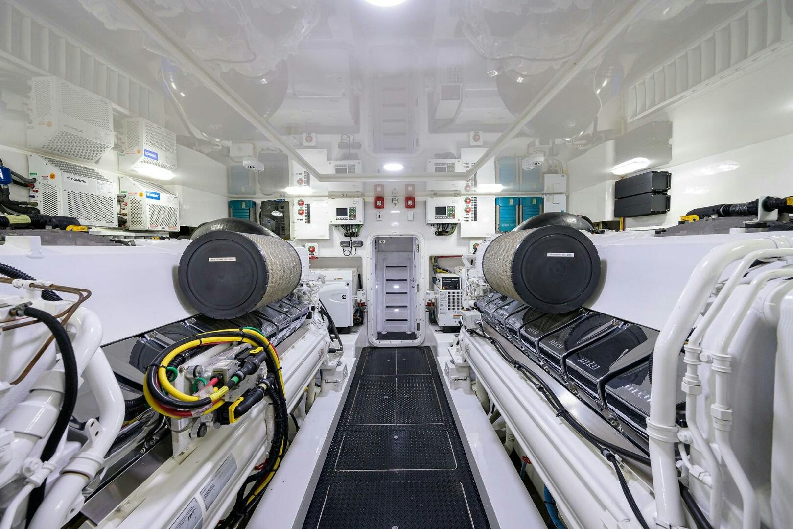 a large room with large machines aboard 80' VIKING Yacht for Sale