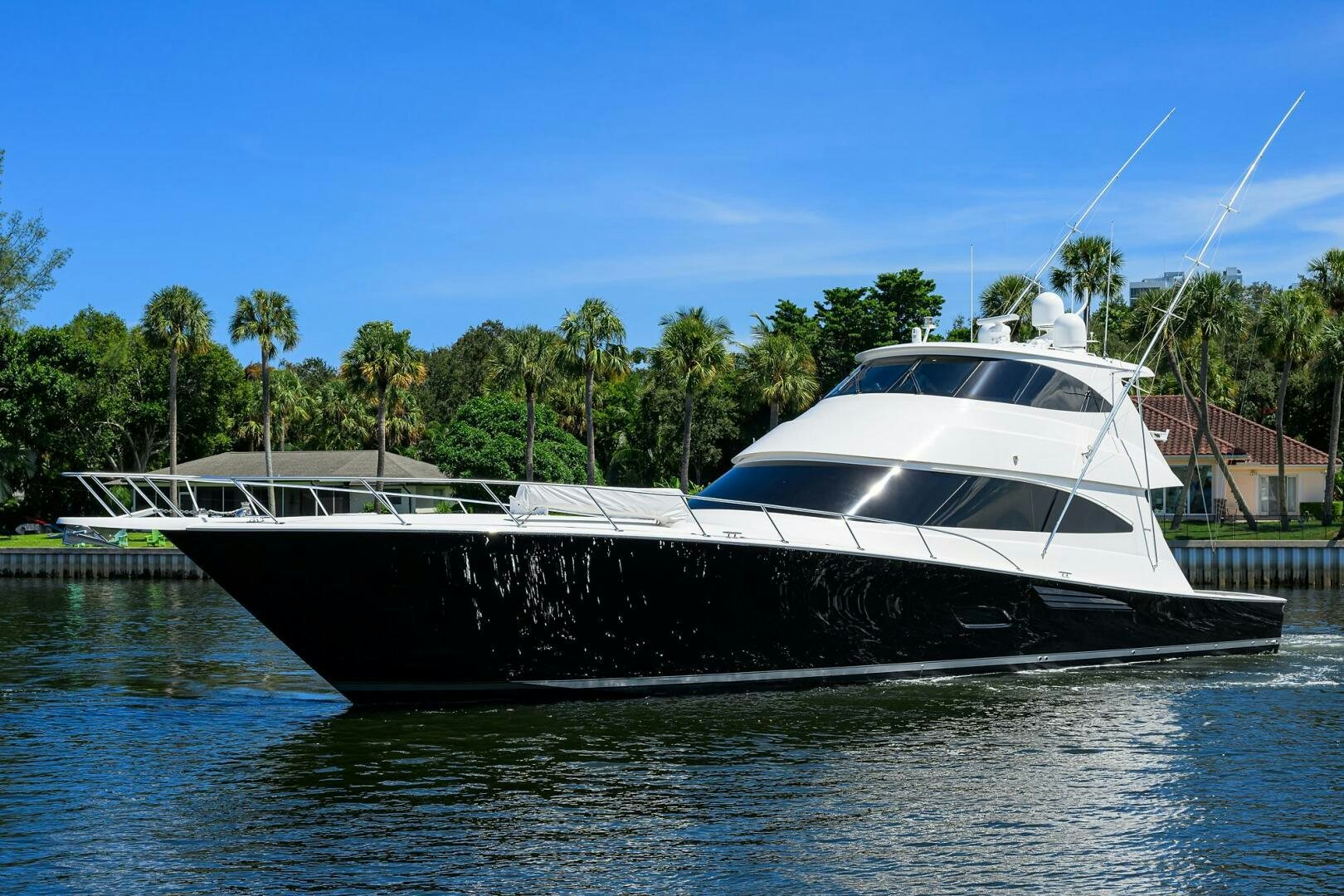 a boat in the water aboard 80' VIKING Yacht for Sale