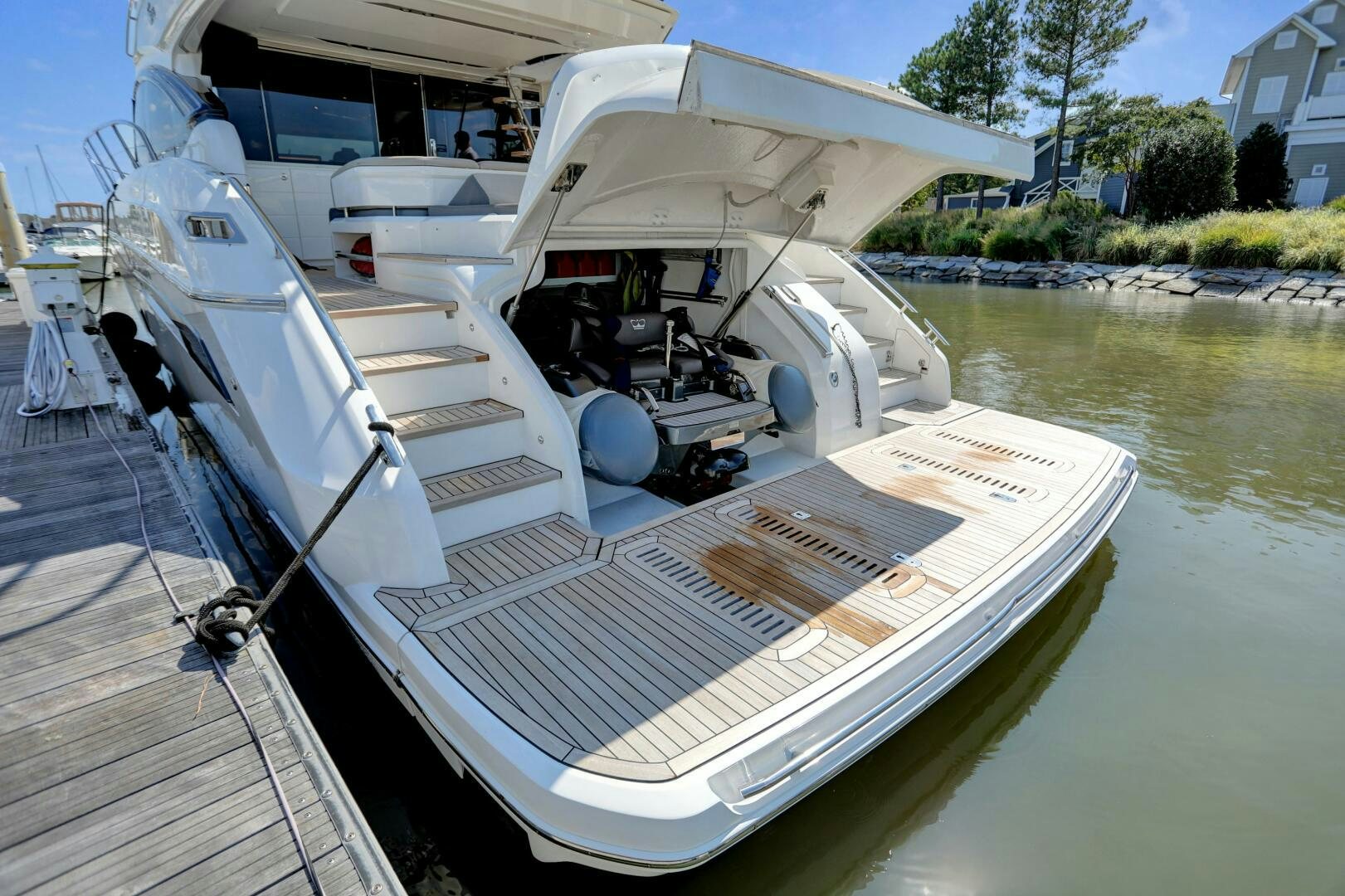 a boat docked at a pier aboard REAL SLICK Yacht for Sale