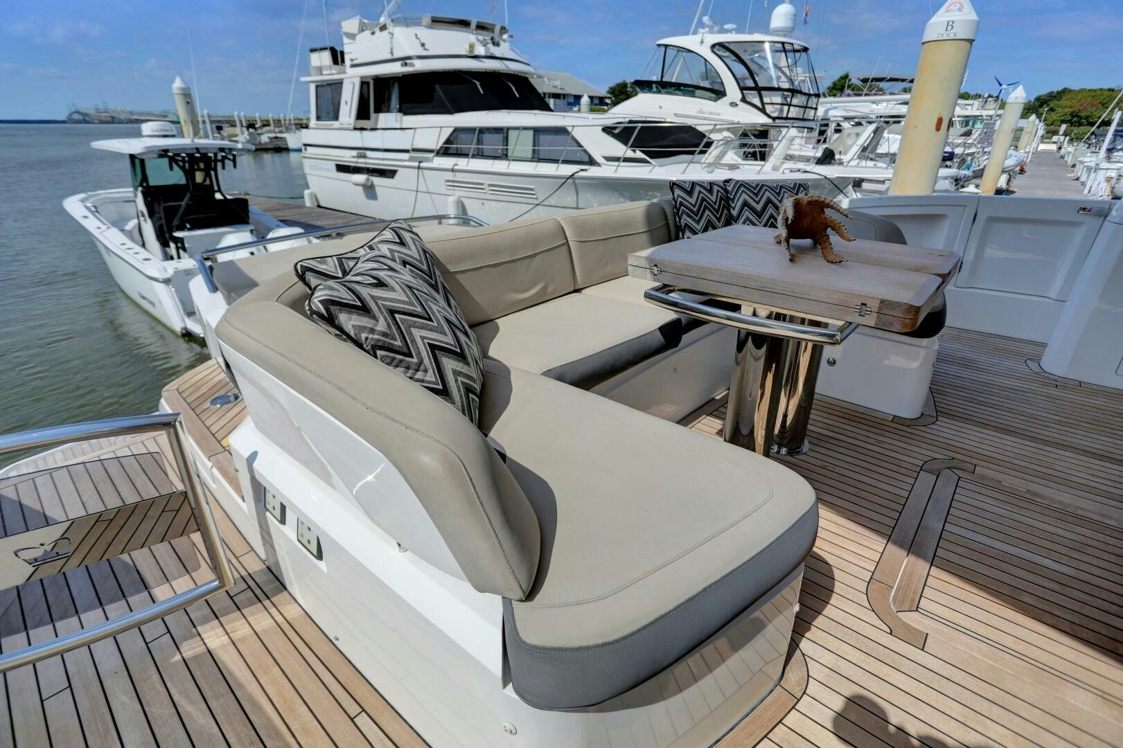 a boat docked at a pier aboard REAL SLICK Yacht for Sale