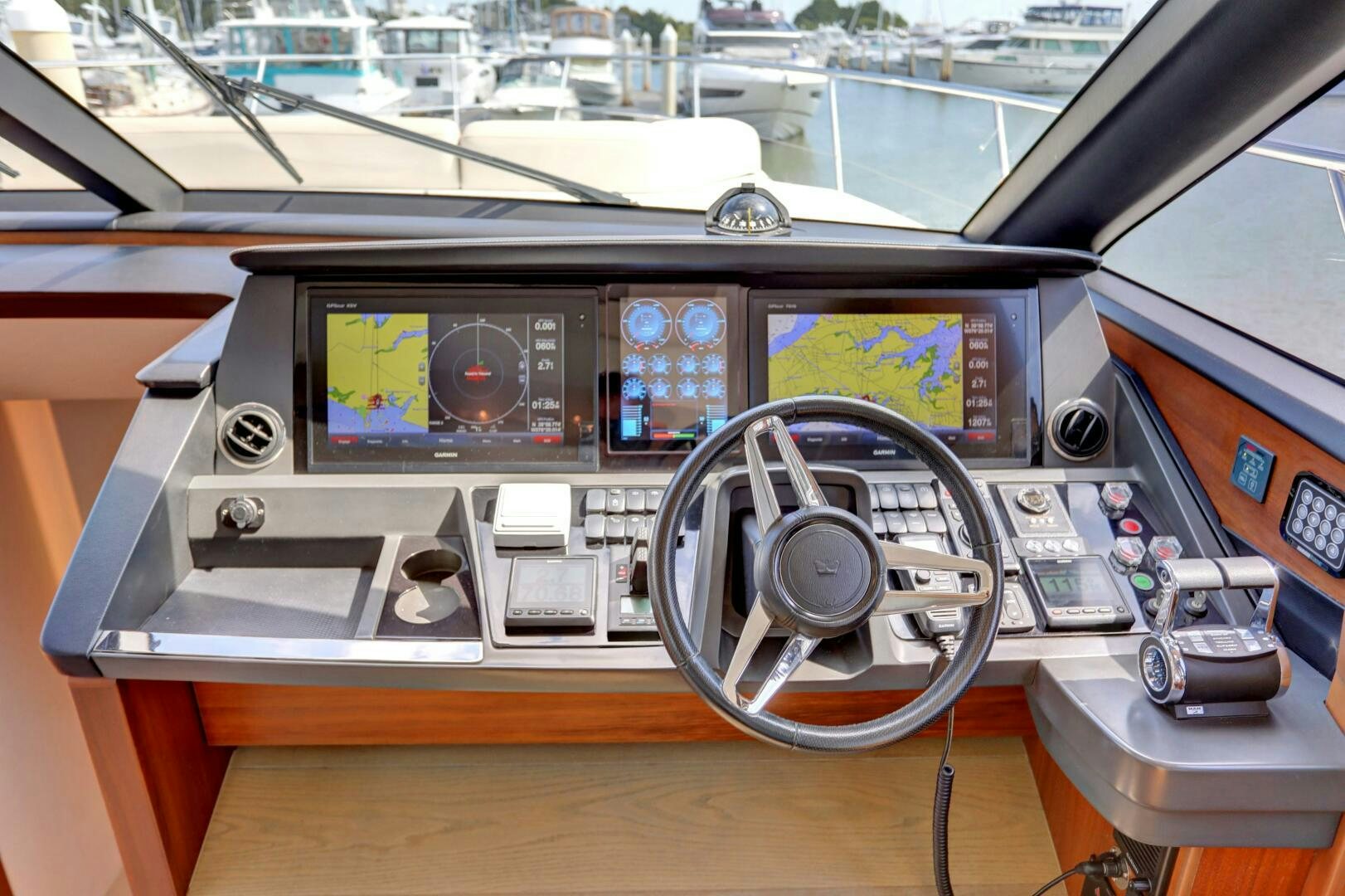 inside of a car aboard REAL SLICK Yacht for Sale