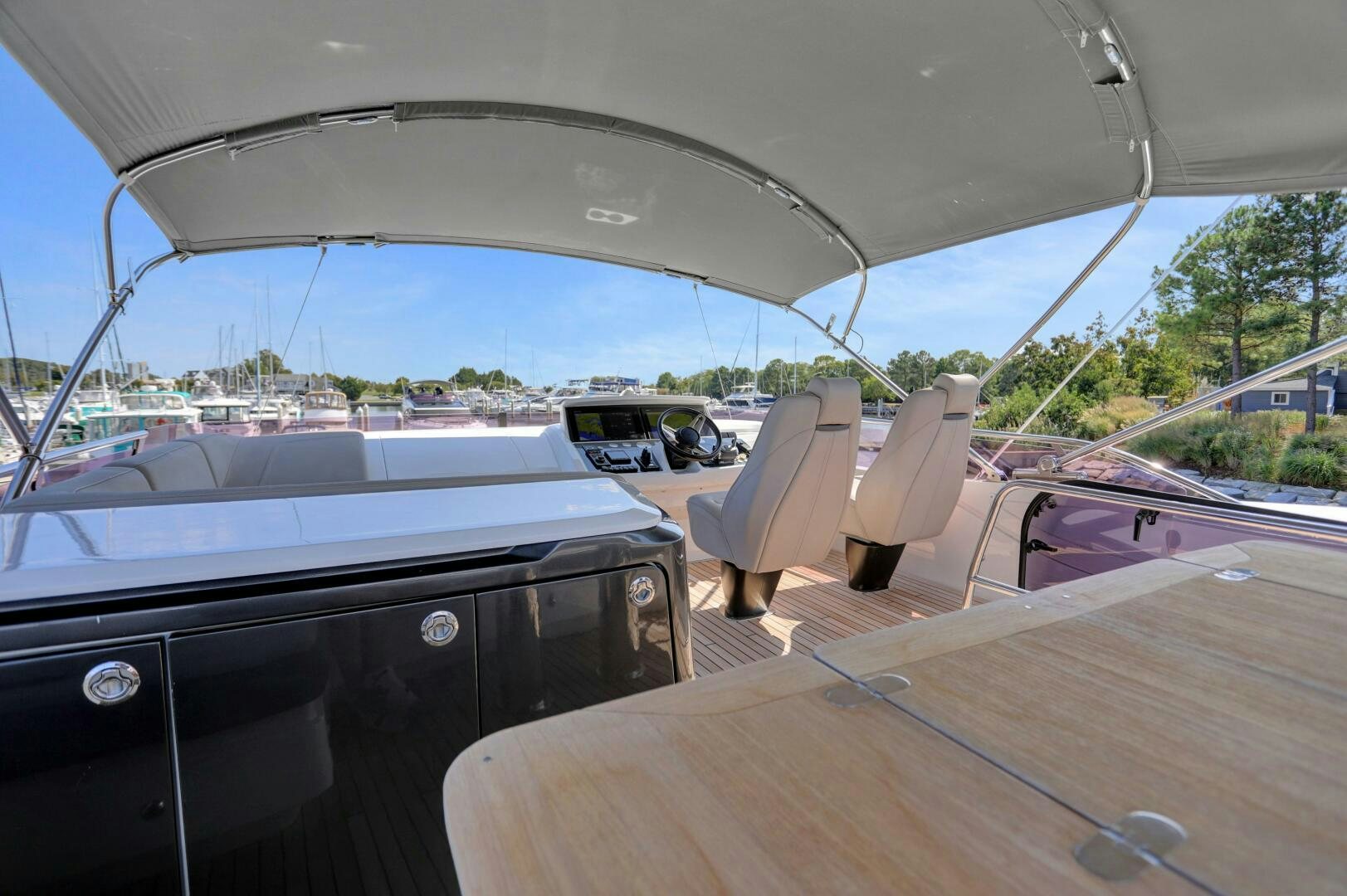 inside of a car aboard REAL SLICK Yacht for Sale