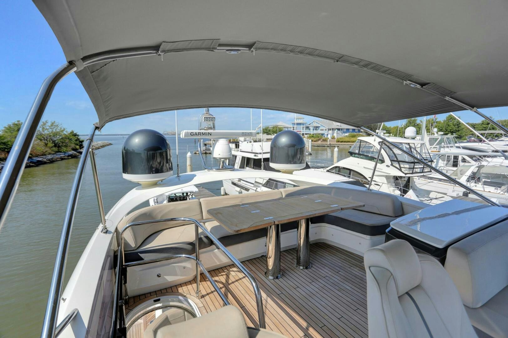 a boat with a large round object on the front aboard REAL SLICK Yacht for Sale