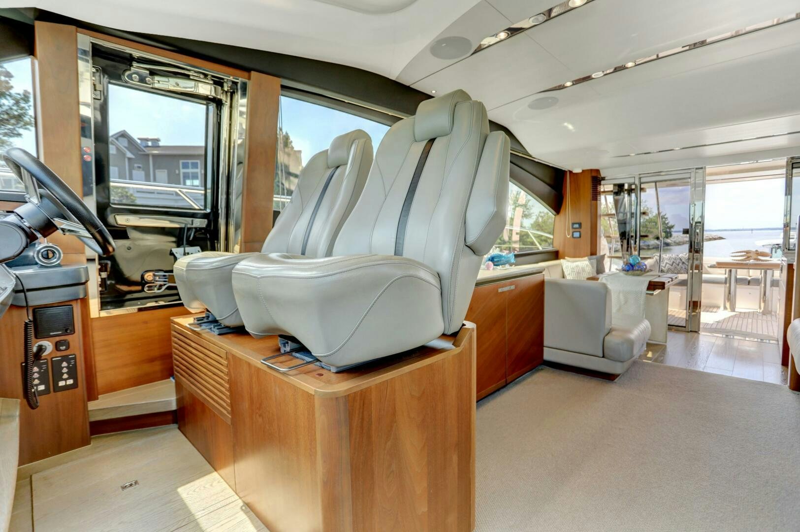 a room with a large chair aboard REAL SLICK Yacht for Sale